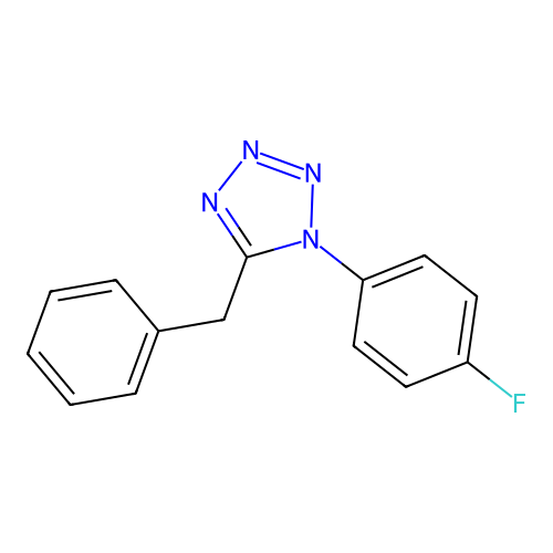 5-Benzyl-1-(4-fluorophenyl)tetrazole structure