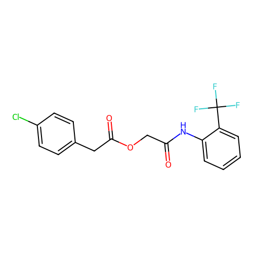 [2-Oxo-2-[2-(trifluoromethyl)anilino]ethyl] 2-(4-chlorophenyl)acetate structure