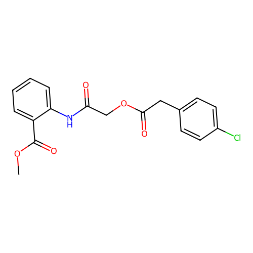 Methyl 2-[[2-[2-(4-chlorophenyl)acetyl]oxyacetyl]amino]benzoate structure
