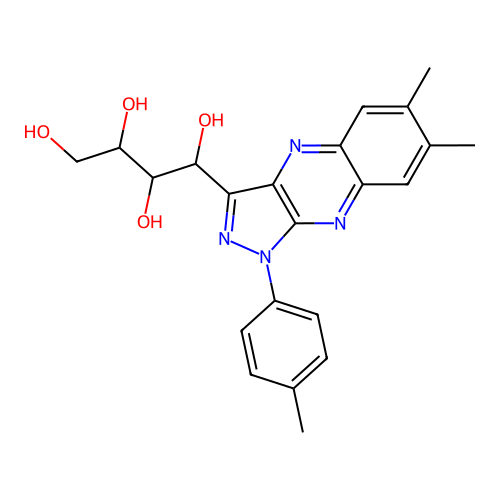 1-[6,7-dimethyl-1-(4-methylphenyl)pyrazolo[4,3-b]quinoxalin-3-yl]butane-1,2,3,4-tetrol structure