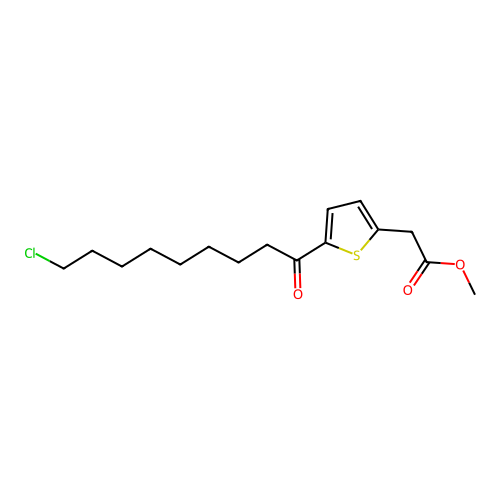 Methyl 2-[5-(9-chlorononanoyl)-2-thienyl]acetate structure