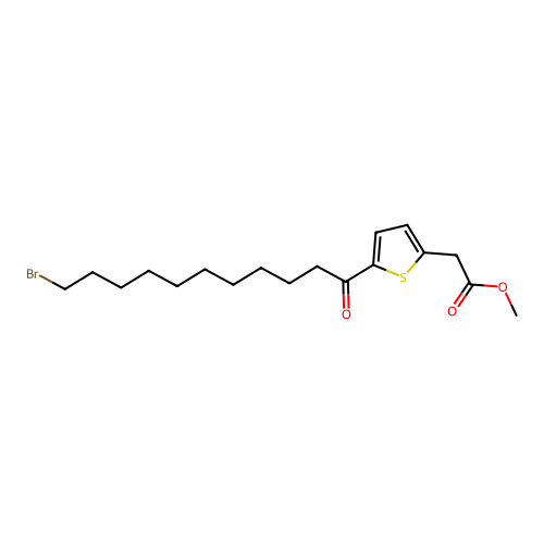 2-Thiopheneacetic acid, 5-(11-bromo-1-oxoundecyl)-, methyl ester structure