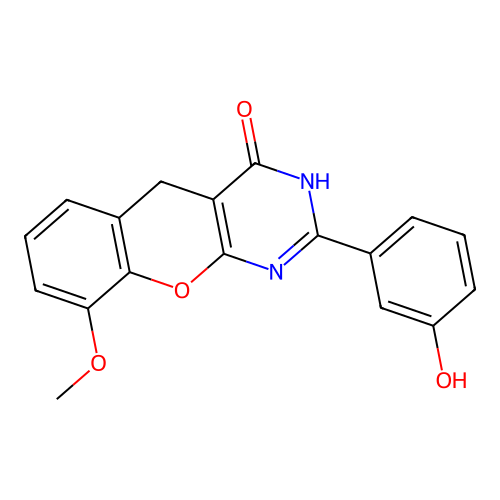 2-(3-Hydroxyphenyl)-9-methoxy-3,5-dihydrochromeno[2,3-d]pyrimidin-4-one structure