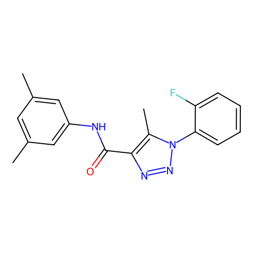 N-(3,5-dimethylphenyl)-1-(2-fluorophenyl)-5-methyl-1H-1,2,3-triazole-4-carboxamide structure