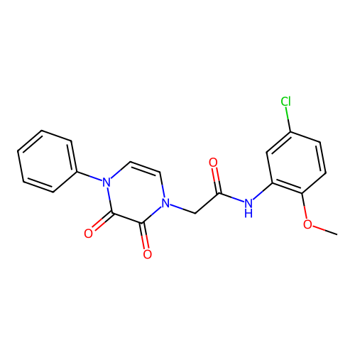 N-(5-chloro-2-methoxyphenyl)-2-(2,3-dioxo-4-phenylpyrazin-1-yl)acetamide structure