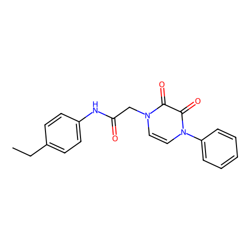 2-(2,3-dioxo-4-phenylpyrazin-1-yl)-N-(4-ethylphenyl)acetamide structure