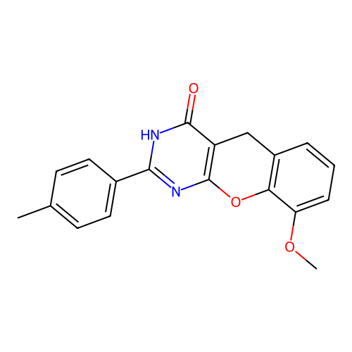 9-methoxy-2-(p-tolyl)-3H-chromeno[2,3-d]pyrimidin-4(5H)-one structure