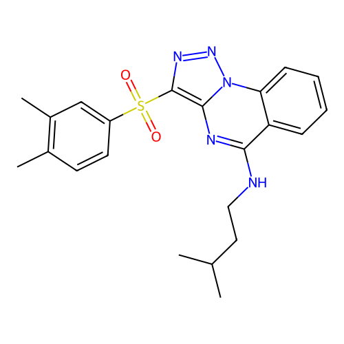 3-(3,4-DIMETHYLBENZENESULFONYL)-N-(3-METHYLBUTYL)-[1,2,3]TRIAZOLO[1,5-A]QUINAZOLIN-5-AMINE structure