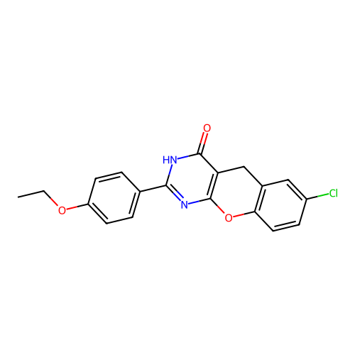 7-Chloro-2-(4-ethoxyphenyl)-3,5-dihydrochromeno[2,3-d]pyrimidin-4-one structure