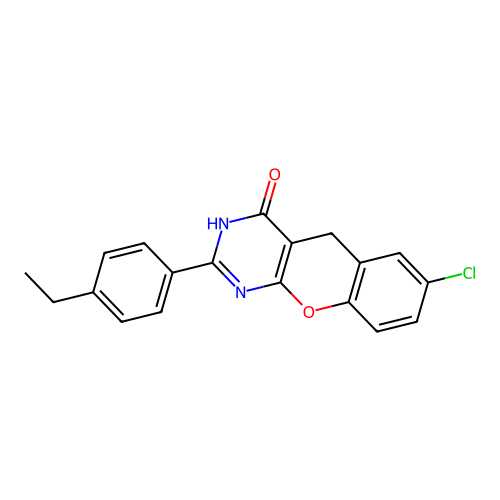 7-Chloro-2-(4-ethylphenyl)-3,5-dihydrochromeno[2,3-d]pyrimidin-4-one structure