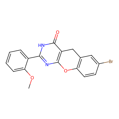 7-bromo-2-(2-methoxyphenyl)-3H-chromeno[2,3-d]pyrimidin-4(5H)-one structure