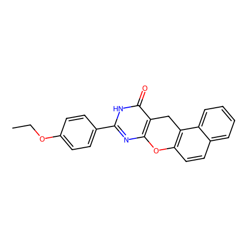 2-(4-ethoxyphenyl)-4,5-dihydro-3H-12-oxa-1,3-diazatetraphen-4-one structure