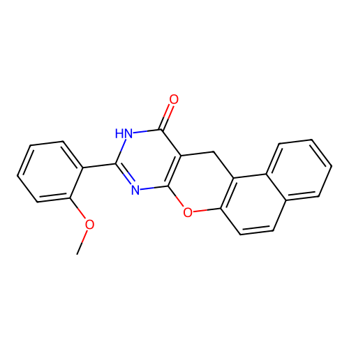 2-(2-methoxyphenyl)-4,5-dihydro-3H-12-oxa-1,3-diazatetraphen-4-one structure