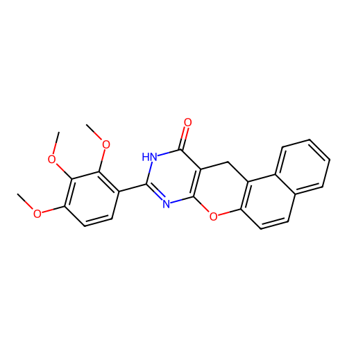 2-(2,3,4-trimethoxyphenyl)-4,5-dihydro-3H-12-oxa-1,3-diazatetraphen-4-one structure