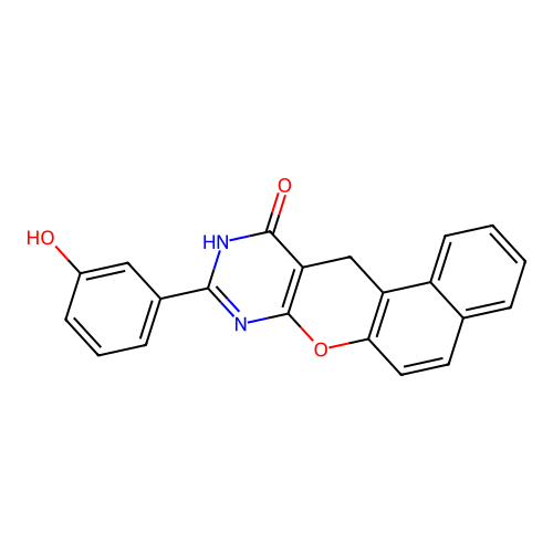 9-(3-hydroxyphenyl)-10H-benzo[5,6]chromeno[2,3-d]pyrimidin-11(12H)-one structure