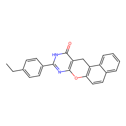 2-(4-ethylphenyl)-4,5-dihydro-3H-12-oxa-1,3-diazatetraphen-4-one structure