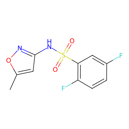 2,5-difluoro-N-(5-methyl-1,2-oxazol-3-yl)benzenesulfonamide structure