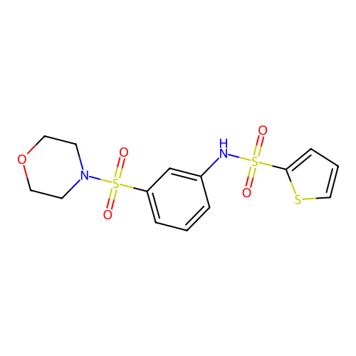 N-(3-morpholin-4-ylsulfonylphenyl)thiophene-2-sulfonamide structure