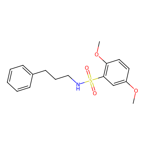 2,5-dimethoxy-N-(3-phenylpropyl)benzenesulfonamide structure