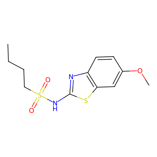 N-(6-methoxy-1,3-benzothiazol-2-yl)butane-1-sulfonamide structure