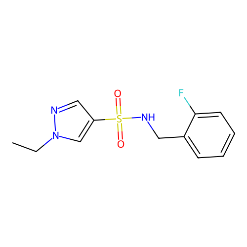 1-ethyl-N-[(2-fluorophenyl)methyl]pyrazole-4-sulfonamide structure