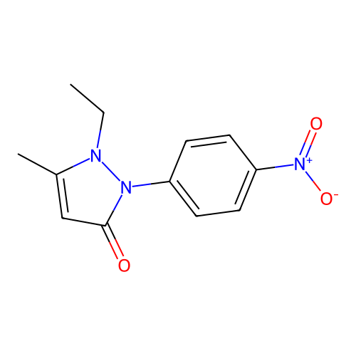 1-Ethyl-5-methyl-2-(4-nitrophenyl)-1,2-dihydro-3h-pyrazol-3-one structure