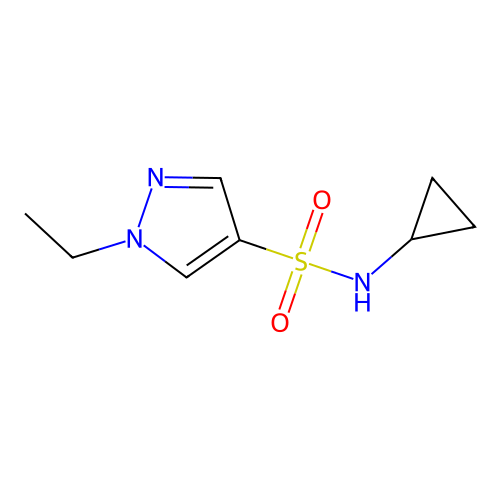N-cyclopropyl-1-ethylpyrazole-4-sulfonamide structure