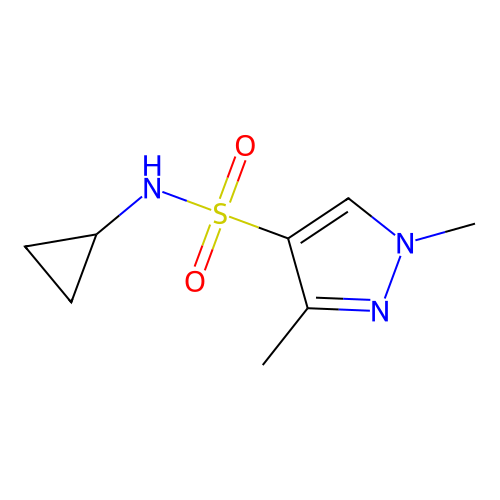 N-cyclopropyl-1,3-dimethyl-1H-pyrazole-4-sulfonamide structure