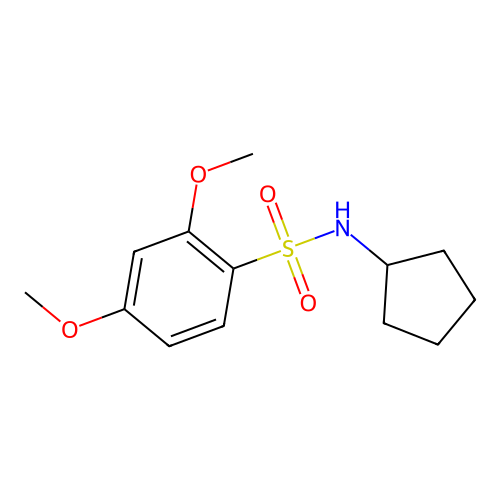 N-cyclopentyl-2,4-dimethoxybenzenesulfonamide structure