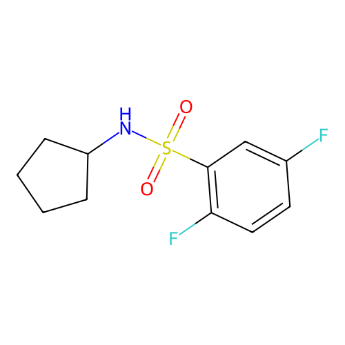 N-cyclopentyl-2,5-difluorobenzenesulfonamide structure