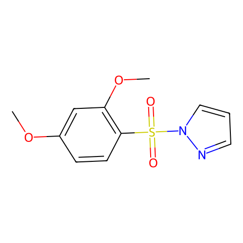1-[(2,4-dimethoxyphenyl)sulfonyl]-1H-pyrazole structure