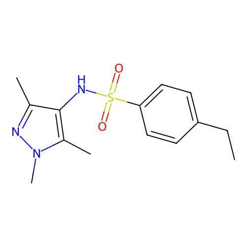 4-ethyl-N-(1,3,5-trimethyl-1H-pyrazol-4-yl)benzenesulfonamide structure