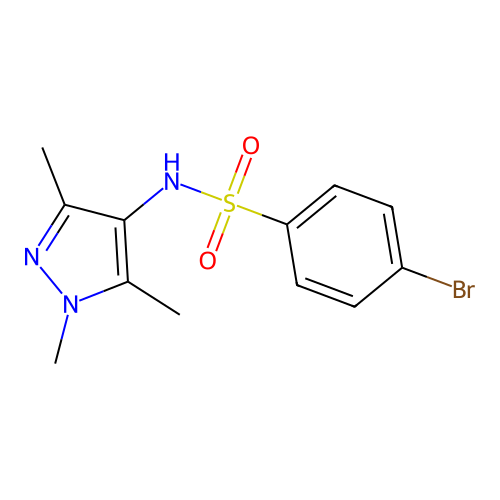 4-bromo-N-(1,3,5-trimethyl-1H-pyrazol-4-yl)benzene-1-sulfonamide structure