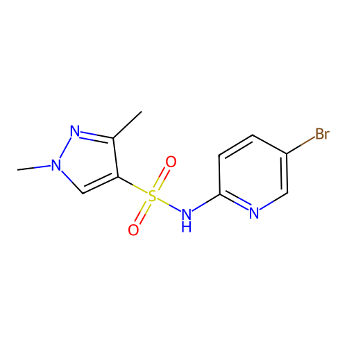 N-(5-bromopyridin-2-yl)-1,3-dimethylpyrazole-4-sulfonamide structure