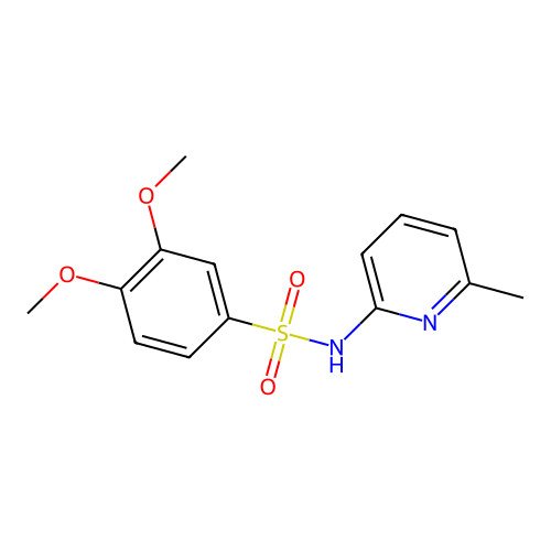 3,4-dimethoxy-N-(6-methylpyridin-2-yl)benzenesulfonamide structure