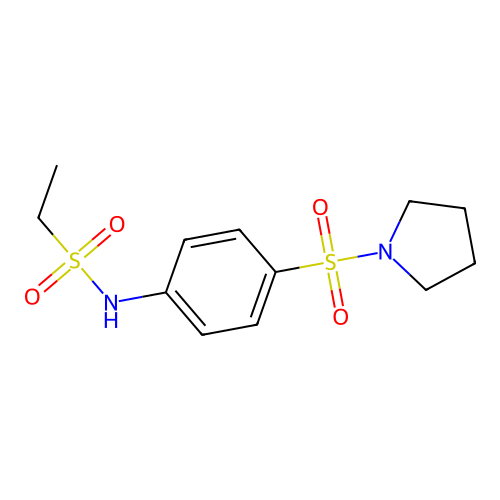 N-(4-pyrrolidin-1-ylsulfonylphenyl)ethanesulfonamide structure