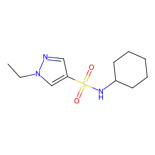 N-cyclohexyl-1-ethylpyrazole-4-sulfonamide structure