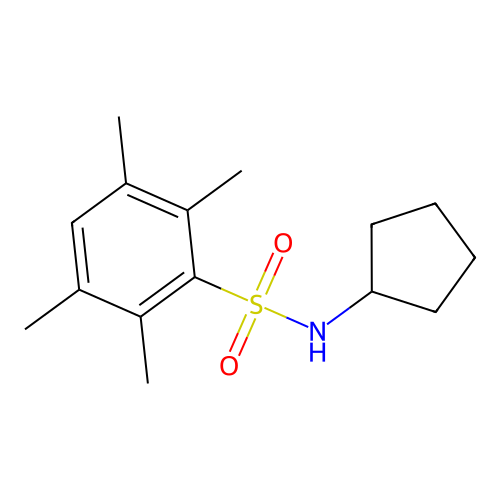 N-cyclopentyl-2,3,5,6-tetramethylbenzenesulfonamide structure