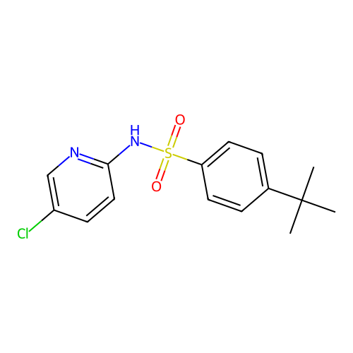 4-tert-butyl-N-(5-chloro-2-pyridinyl)benzenesulfonamide structure