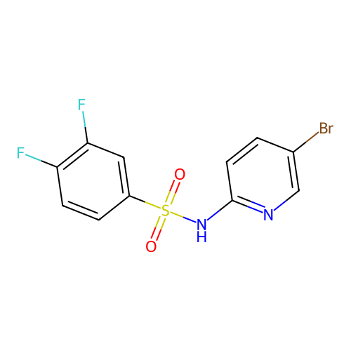 N-(5-bromopyridin-2-yl)-3,4-difluorobenzenesulfonamide structure
