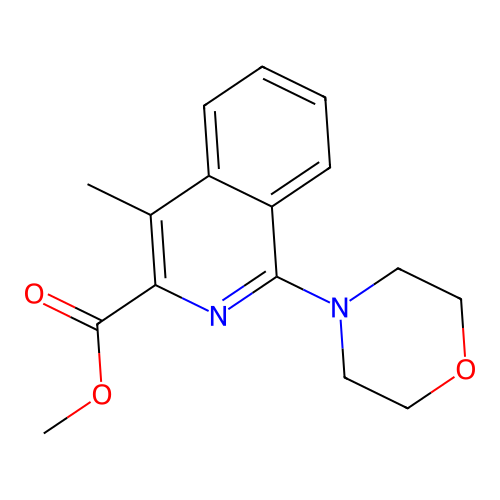 3-Isoquinolinecarboxylic acid, 4-methyl-1-(4-morpholinyl)-, methyl ester structure