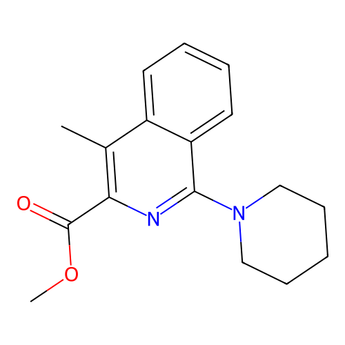 3-Isoquinolinecarboxylic acid, 4-methyl-1-(1-piperidinyl)-, methyl ester structure
