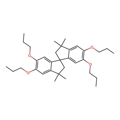 3,3,3',3'-Tetramethyl-5,5',6,6'-tetrapropoxy-1,1'-spirobiindane structure