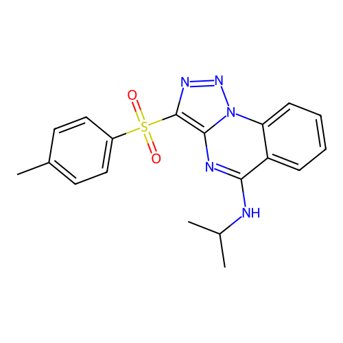 3-(4-methylbenzenesulfonyl)-N-(propan-2-yl)-[1,2,3]triazolo[1,5-a]quinazolin-5-amine structure