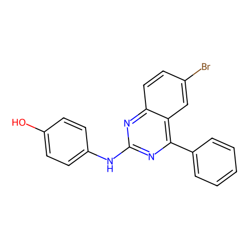 4-[(6-Bromo-4-phenylquinazolin-2-yl)amino]phenol structure