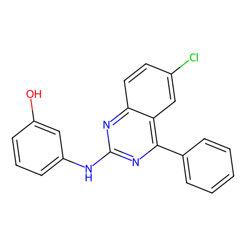 3-[(6-Chloro-4-phenylquinazolin-2-yl)amino]phenol structure