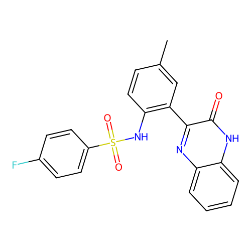 4-fluoro-N-[4-methyl-2-(3-oxo-4H-quinoxalin-2-yl)phenyl]benzenesulfonamide structure