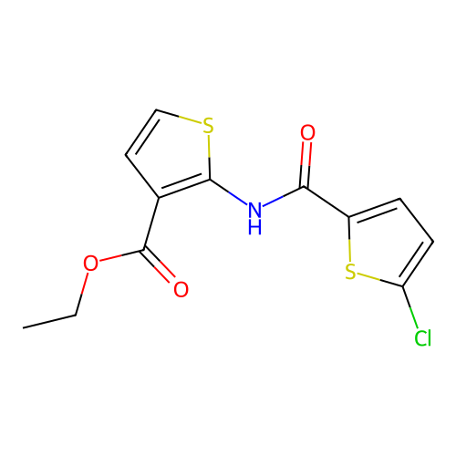 Ethyl 2-(5-chlorothiophene-2-carboxamido)thiophene-3-carboxylate structure