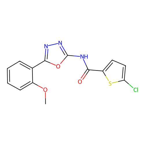 5-chloro-N-[5-(2-methoxyphenyl)-1,3,4-oxadiazol-2-yl]thiophene-2-carboxamide structure
