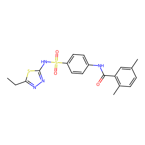 N-{4-[(5-ethyl-1,3,4-thiadiazol-2-yl)sulfamoyl]phenyl}-2,5-dimethylbenzamide structure